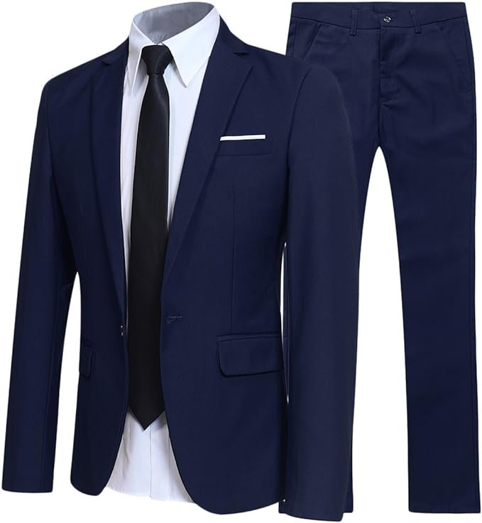 Allthemen-Traje-de-2-Piezas-para-Hombre-Ajuste-Delgado-para-Boda-Esmoquin-Negocios-Casual-Chaqueta-y-Pantalones Cómo Vestirse para una Entrevista: Guía Completa para Proyectar Confianza y Profesionalismo